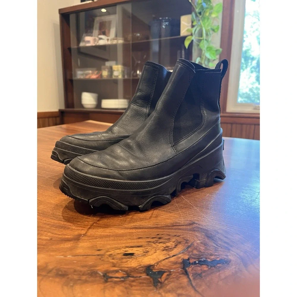 Sorel-Brex Chelsea Size 8.5 Women Waterproof Boots Black Leather NL4302-010